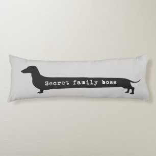 Dachshund silhouett secret family boss long pillow
