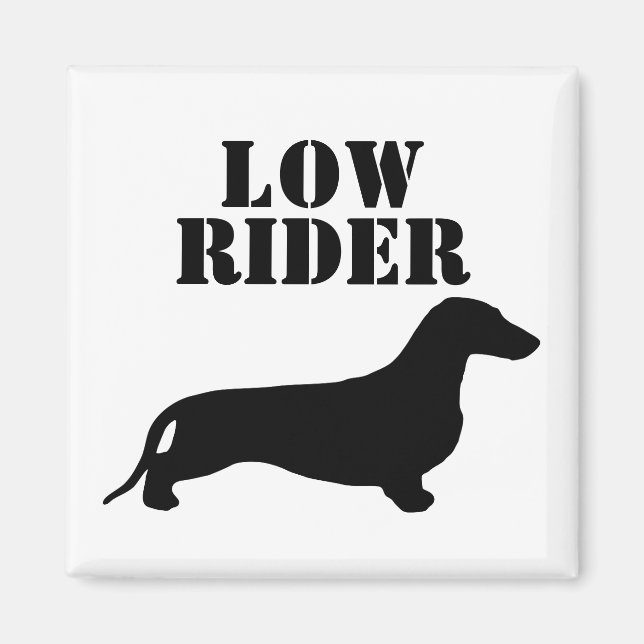 Dachshund silhouette black + your ideas magnet (Front)
