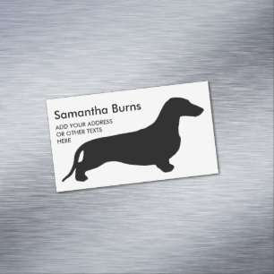 Dachshund silhouette black + your ideas 	Magnetic business card