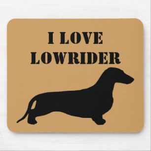 Dachshund silhouette black + your ideas mouse mat