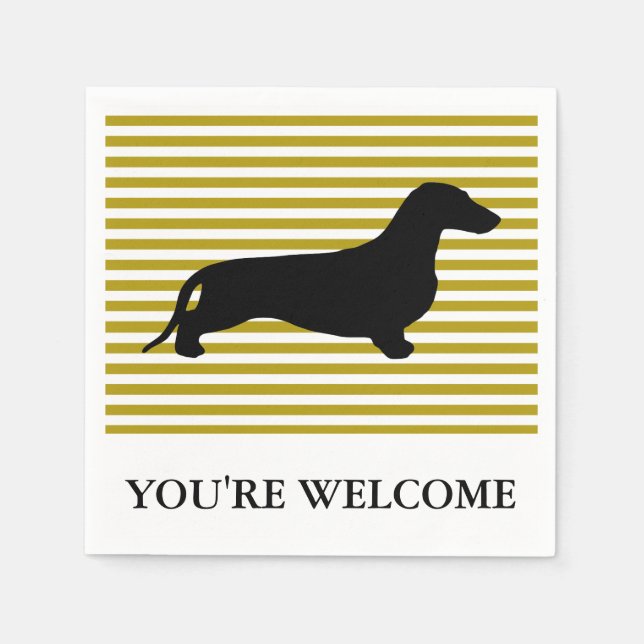 Dachshund silhouette black + your ideas napkin (Front)