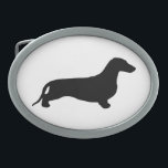 Dachshund silhouette black   your ideas oval belt buckle<br><div class="desc">Pretty Animal Graphic Design by EDDA Fröhlich / EDDArt | This Dog Silhouette Image is a must have for Dachshund / Lowrider Lovers!  | You miss other colours or products with this design? Feel free to contact me: contact@eddart.de or have a look here: www.zazzle.com/eddartshop*</div>