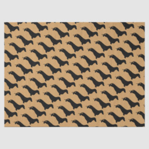 Dachshund silhouette black + your ideas tissue paper