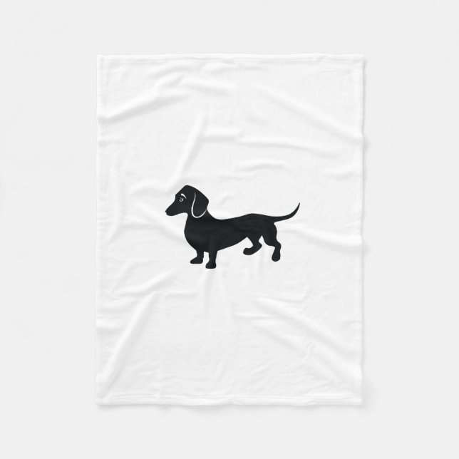 Dachshund Silhouette Fleece Blanket (Front)