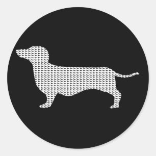 Dachshund Silhouette From Many Classic Round Sticker