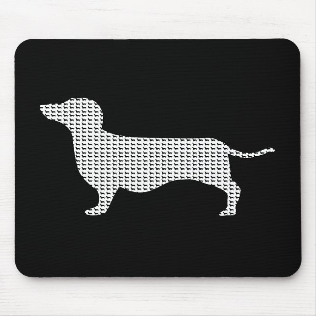 Dachshund Silhouette From Many Mouse Mat (Front)