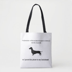 Dachshund Silhouette Funny  Tote Bag