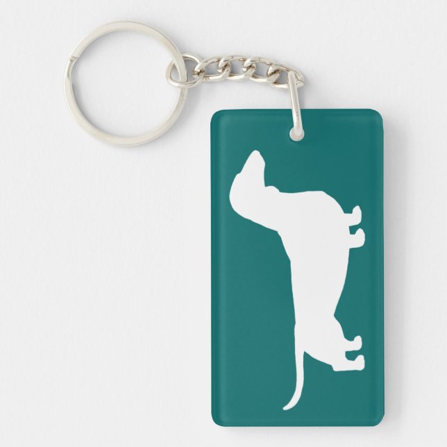 Dachshund Silhouette Key Ring (Front)