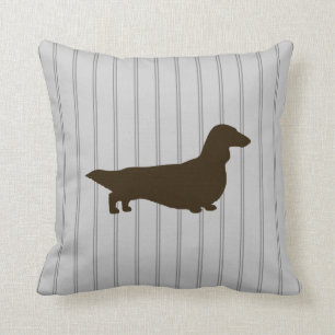 Dachshund Silhouette (Long Haired Doxie) Cushion