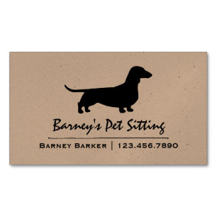Dachshund Silhouette Magnetic Business Card