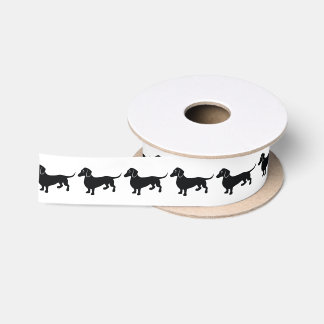 Dachshund Silhouette Satin Ribbon