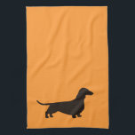 Dachshund Silhouette Short Haired Wiener Dog Cute Tea Towel<br><div class="desc">Shorthaired Dachshund Silhouette Kitchen Towel. A decorative kitchen towel for wiener dog lovers. This cute hand towel can be folded over a kitchen cabinet handle to display your admiration for weenie dogs. A fun gift for standard and miniature Dachshund lovers. Visit Jenn’s Doodle World for even more Doxie designs and...</div>