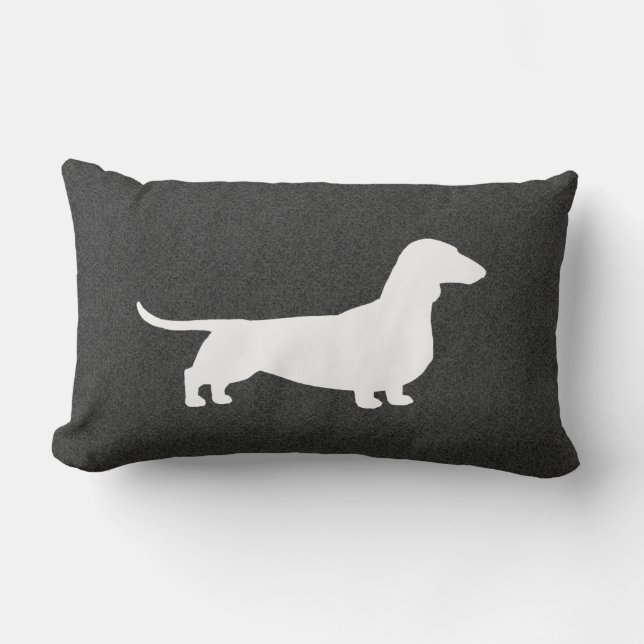 Dachshund Silhouette - Short Haired Wiener Dog Lumbar Cushion (Front)