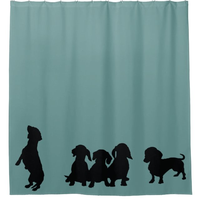 Dachshund Silhouette Shower Curtain (Front)