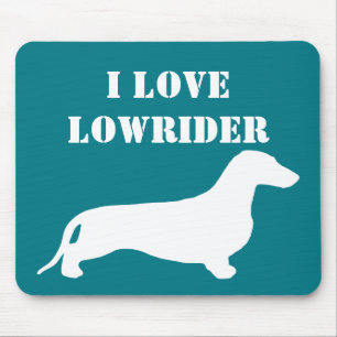 Dachshund silhouette white + your ideas mouse mat