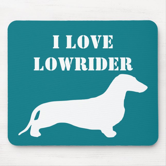 Dachshund silhouette white + your ideas mouse mat (Front)
