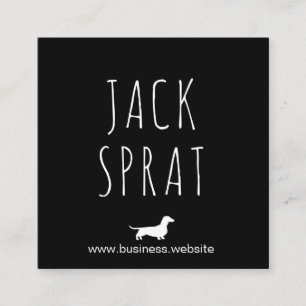 Dachshund Silhouette   Wiener Dog Black and White Square Business Card