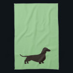 Dachshund Silhouette Wiener Dog Weenie Dog Tea Towel<br><div class="desc">Shorthaired Dachshund Silhouette Kitchen Towel. A decorative kitchen towel for wiener dog lovers. This cute hand towel can be folded over a kitchen cabinet handle to display your admiration for weenie dogs. A fun gift for standard and miniature Dachshund lovers. Visit Jenn’s Doodle World for even more Doxie designs and...</div>