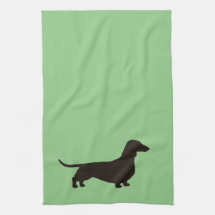 Dachshund Silhouette Wiener Dog Weenie Dog Tea Towel
