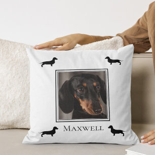 Dachshund Silhouette Your Photo Personalised Cushion