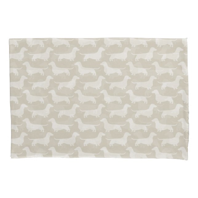 Dachshund Silhouettes Pattern Pillowcase (Front)