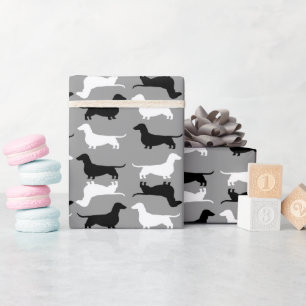 Dachshund Silhouettes Pattern Wrapping Paper