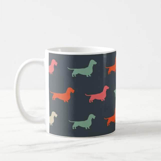 Dachshund Silhouettes Wiener Dog Lover's Coffee Mug (Left)
