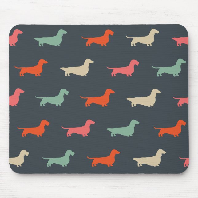 Dachshund Silhouettes Wiener Dog Lover's Mouse Mat (Front)