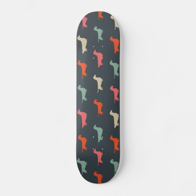 Dachshund Silhouettes Wiener Dog Lover's Skateboard (Front)