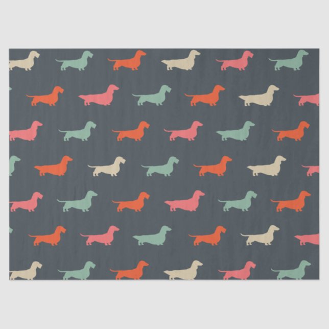 Dachshund Silhouettes Wiener Dog Lover's Tissue Paper (Front)