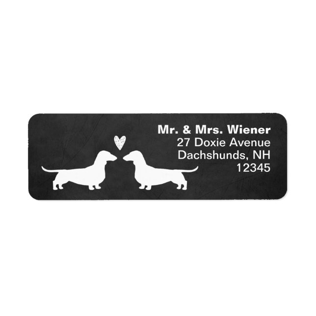 Dachshund Silhouettes with Heart Wiener Dogs (Front)