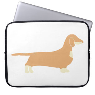 dachshund silo fawn and cream laptop sleeve