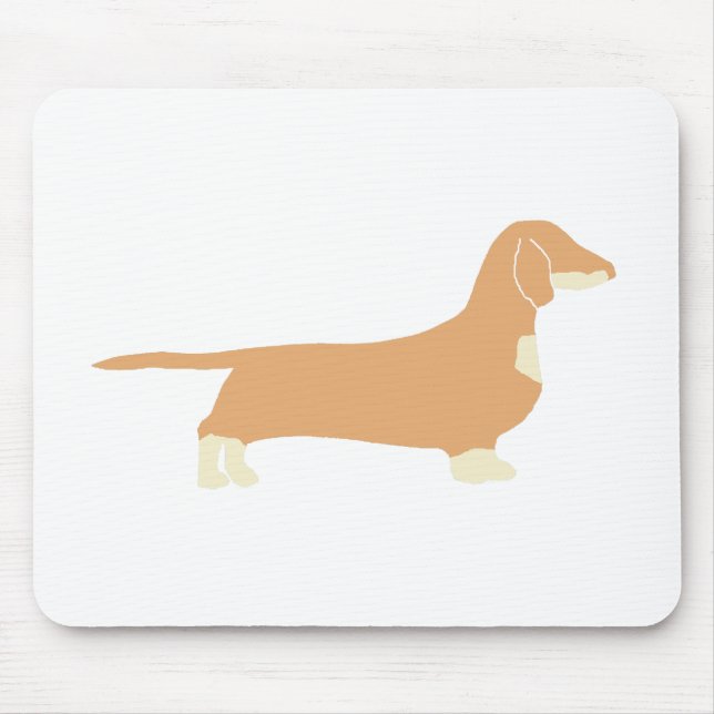 dachshund silo fawn and cream mouse mat (Front)