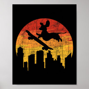 Dachshund Skateboarder - Skateboarding Pet Dog Lov Poster
