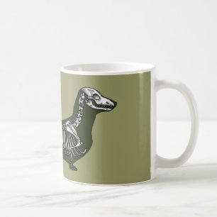 dachshund skeleton coffee mug