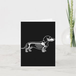 Dachshund Skeleton Halloween Sausage Dog Card