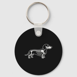 Dachshund Skeleton Halloween Sausage Dog Key Ring