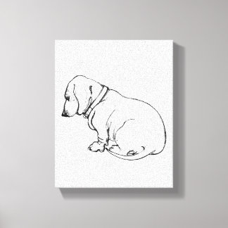 dachshund sketch on stretched canvas