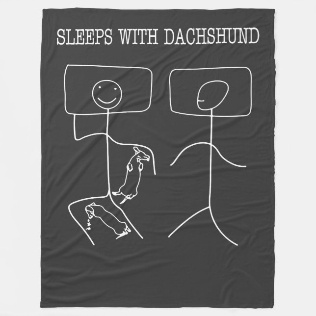 Dachshund Sleep With Dachshunds Fleece Blanket (Front)