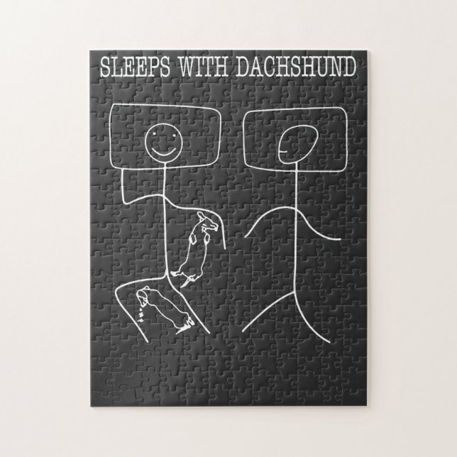 Dachshund Sleep With Dachshunds Jigsaw Puzzle (Vertical)
