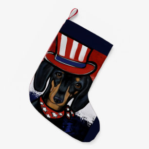 Dachshund small christmas stocking