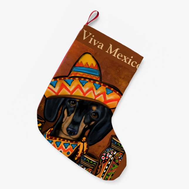 Dachshund   small christmas stocking (Front (Hanging))