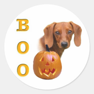 Dachshund (smooth) Boo Classic Round Sticker