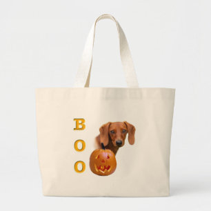 Dachshund (smooth) Boo Large Tote Bag