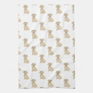 Dachshund (Smooth, Cream) Tea Towel