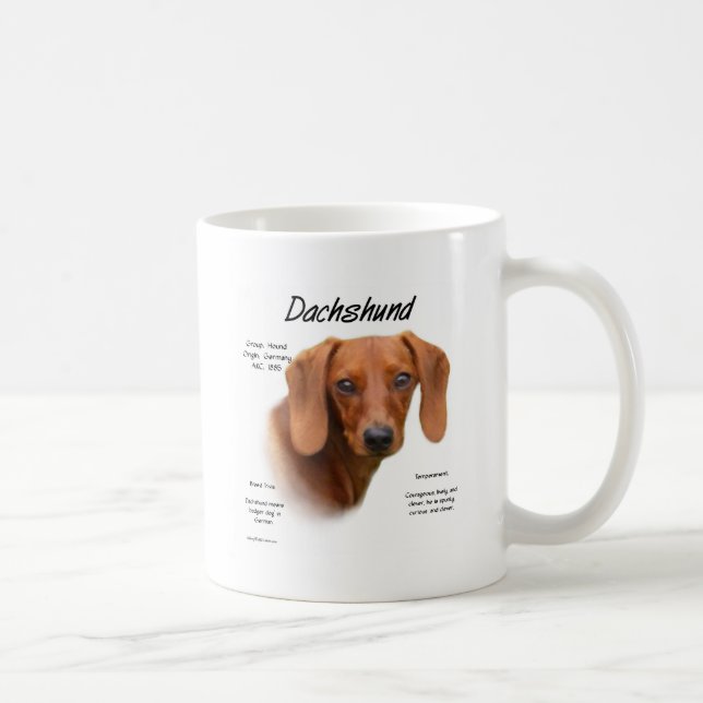 Dachshund (smooth) History Design Coffee Mug (Right)