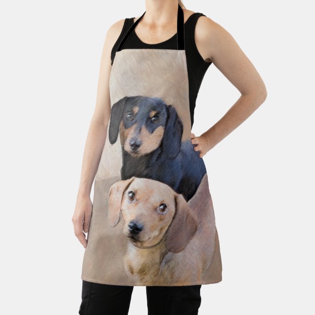 Dachshund (Smooth) Painting - Original Dog Art Apron (Insitu)