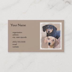 Dachshund (Smooth) Painting - Original Dog Art Business Card