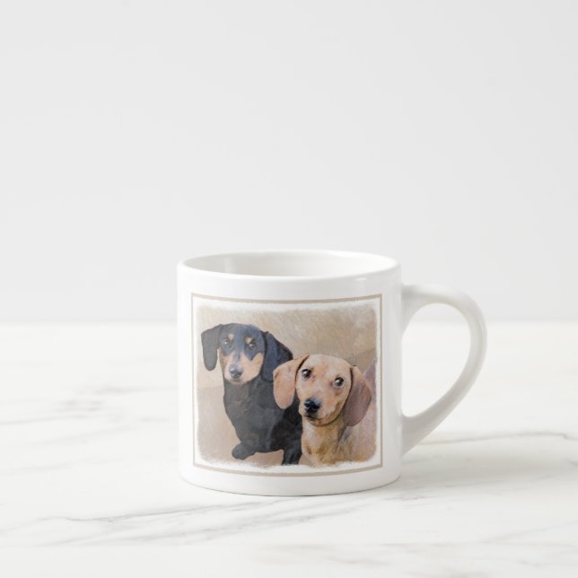Dachshund (Smooth) Painting - Original Dog Art Espresso Cup (Right)