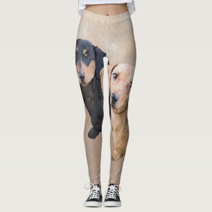Dachshund (Smooth) Painting - Original Dog Art Leggings